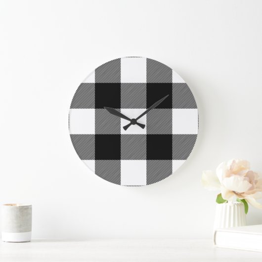zwarte en witte gebuffellazen grote klok (Huis)
