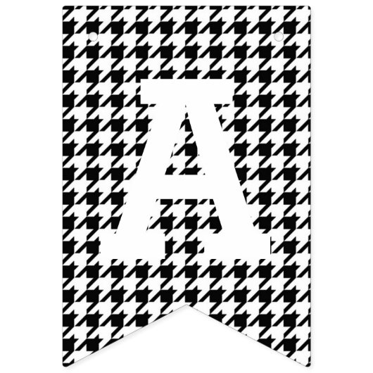 Zwarte en Witte Geestooth Happy Birthday Vlaggetjes (Derde vlag)