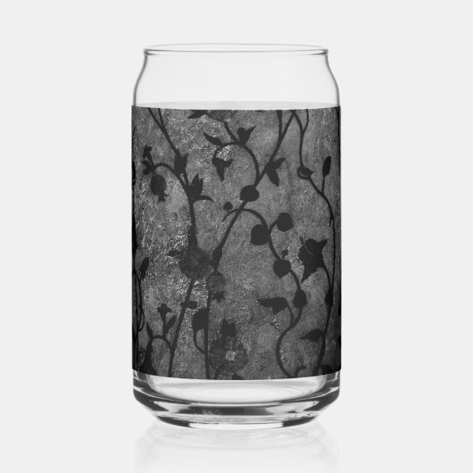Zwarte en witte gegotische Antiek Floral Blikvorm Glas (Links)
