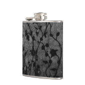 Zwarte en witte gegotische Antiek Floral Heupfles (Links)