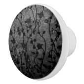 Zwarte en witte gegotische Antiek Floral Keramische Knop (Rechts)