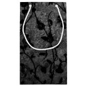 Zwarte en witte gegotische Antiek Floral Klein Cadeauzakje (Achterkant)