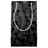 Zwarte en witte gegotische Antiek Floral Klein Cadeauzakje (Voorkant)