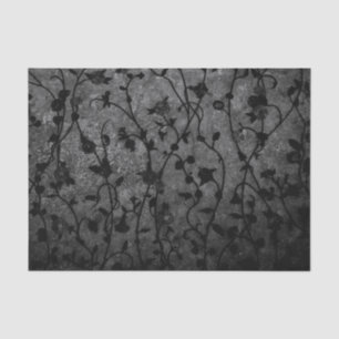 Zwarte en witte gegotische Antiek Floral Tissuepapier