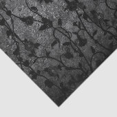 Zwarte en witte gegotische Antiek Floral Tissuepapier (Detail)