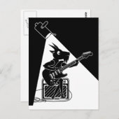 Zwarte en witte geit die gitaar speelt briefkaart (Voorkant / Achterkant)