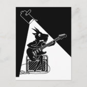 Zwarte en witte geit die gitaar speelt briefkaart (Voorkant)