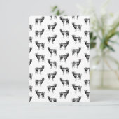 Zwarte en witte geiten Patroon Cute Goat Art Bedankkaart (Staand voorkant)