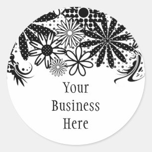 Zwarte en witte gekleurde druppelteller ronde sticker