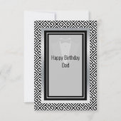 Zwarte en witte gelukkige verjaardag vader bedankt (Voorkant)