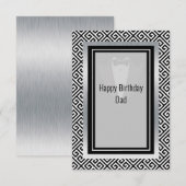 Zwarte en witte gelukkige verjaardag vader bedankt (Voorkant / Achterkant)