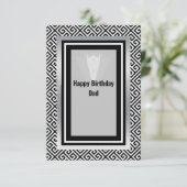 Zwarte en witte gelukkige verjaardag vader bedankt (Staand voorkant)