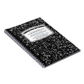 Zwarte en witte gemarmerde afdruksamenstelling notitieboek (Rechterzijde)