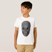 Zwarte en witte gemarmerde schedel t-shirt (Voorkant volledig)