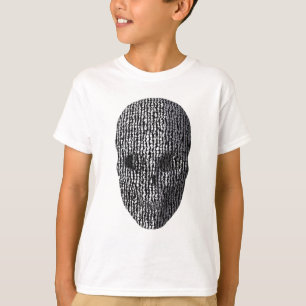 Zwarte en witte gemarmerde schedel t-shirt