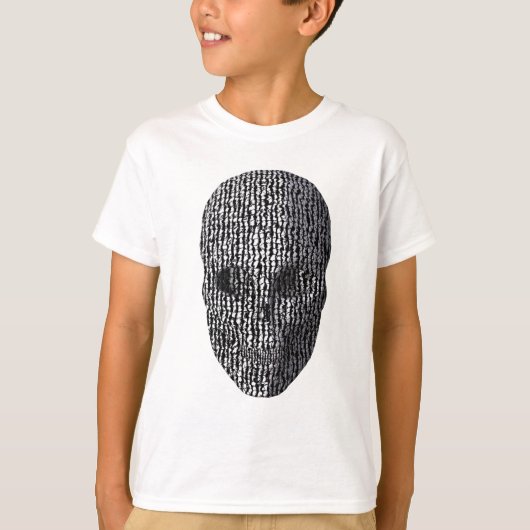 Zwarte en witte gemarmerde schedel t-shirt (Voorkant)