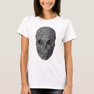 Zwarte en witte gemarmerde schedel t-shirt