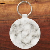 zwarte en witte gemarmerde steen sleutelhanger (Voorkant)