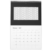 Zwarte en witte geometrische art. 1-Sjabloon Kalender (Feb 2027)