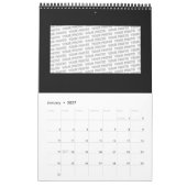 Zwarte en witte geometrische art. 1-Sjabloon Kalender (Jan 2027)