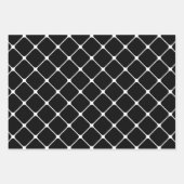 Zwarte en witte geometrische Design Inpakpapier Vel (Voorkant 3)