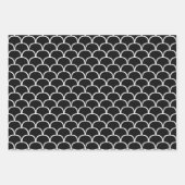 Zwarte en witte geometrische Design Inpakpapier Vel (Voorkant 2)