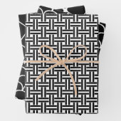 Zwarte en witte geometrische Design Inpakpapier Vel (In situ)