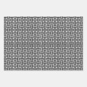 Zwarte en witte geometrische Design Inpakpapier Vel (Voorkant)