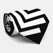 Zwarte en witte geometrische kunst stropdas (Opgerold)