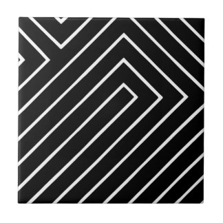 zwarte en witte geometrische kunsttegels tegeltje