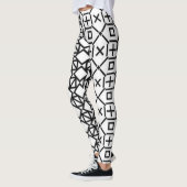 Zwarte en witte geometrische Leggings (Links)