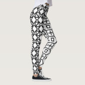 Zwarte en witte geometrische Leggings (Rechts)