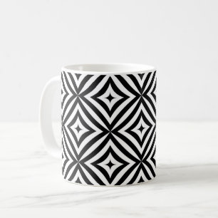 Zwarte en witte geometrische Mok