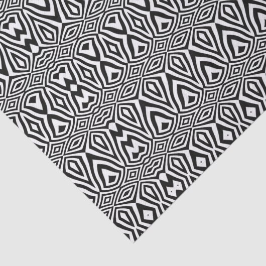 Zwarte en witte geometrische mozaïekoptische illus tissuepapier (Detail)