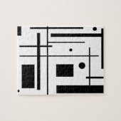 Zwarte en witte geometrische vormen Jigzaag Puzzle Legpuzzel (Horizontaal)