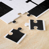 Zwarte en witte geometrische vormen Jigzaag Puzzle Legpuzzel (Zijkant)