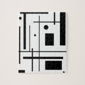 Zwarte en witte geometrische vormen Jigzaag Puzzle Legpuzzel (Verticaal)