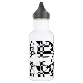 Zwarte en witte geometrische vormen waterfles  (Links)