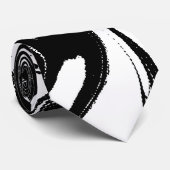 Zwarte en witte gepotte marmerstone textuur stropdas (Opgerold)