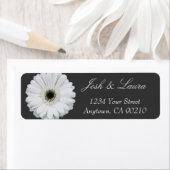 Zwarte en witte Gerbera Daisy-Adresetiketten Etiket (Insitu)