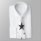 zwarte en witte gestreepte ster stropdas (Gebonden)