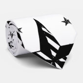 zwarte en witte gestreepte ster stropdas (Opgerold)