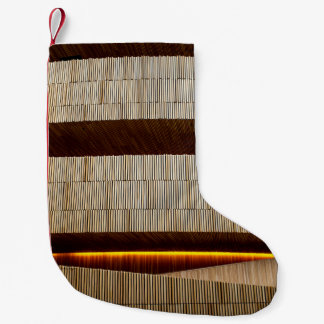 Zwarte en witte gestreepte textielstof kleine kerstsok