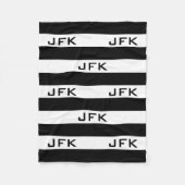 Zwarte en witte gestremde monogram deken (Voorkant)