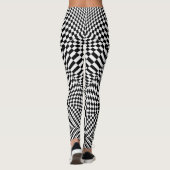 zwarte en witte gevlekte illusie leggings (Achterkant)