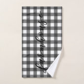 ZWARTE EN WITTE GINGHAM BAD HANDDOEK (Handdoek)