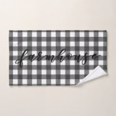 ZWARTE EN WITTE GINGHAM BAD HANDDOEK (Handdoek)