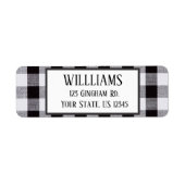 Zwarte en witte gingham Herfst Autum Etiket (Voorkant)