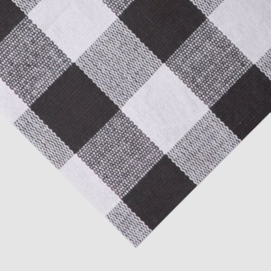 Zwarte en witte gingham Herfst Autum Tissuepapier (Detail)