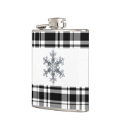 Zwarte en witte gipsplaat - sneeuwvlok heupfles (Links)